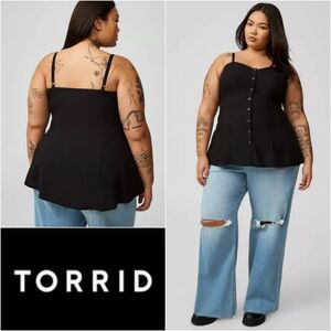 TORRID Fit & Flare Cami Deep Black Size 00-M/L-10 NWT